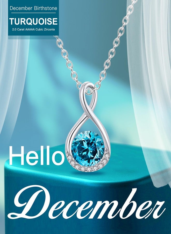 MIDDLUX Woman Gifts for Birthday, Happy Birthday Gifts for Women, Turquoise Necklace, Birthday Gifts for Girlfriend, Infinity Necklace, Birthstone Jewelry, Turquoise Jewelry for Women - Image 2